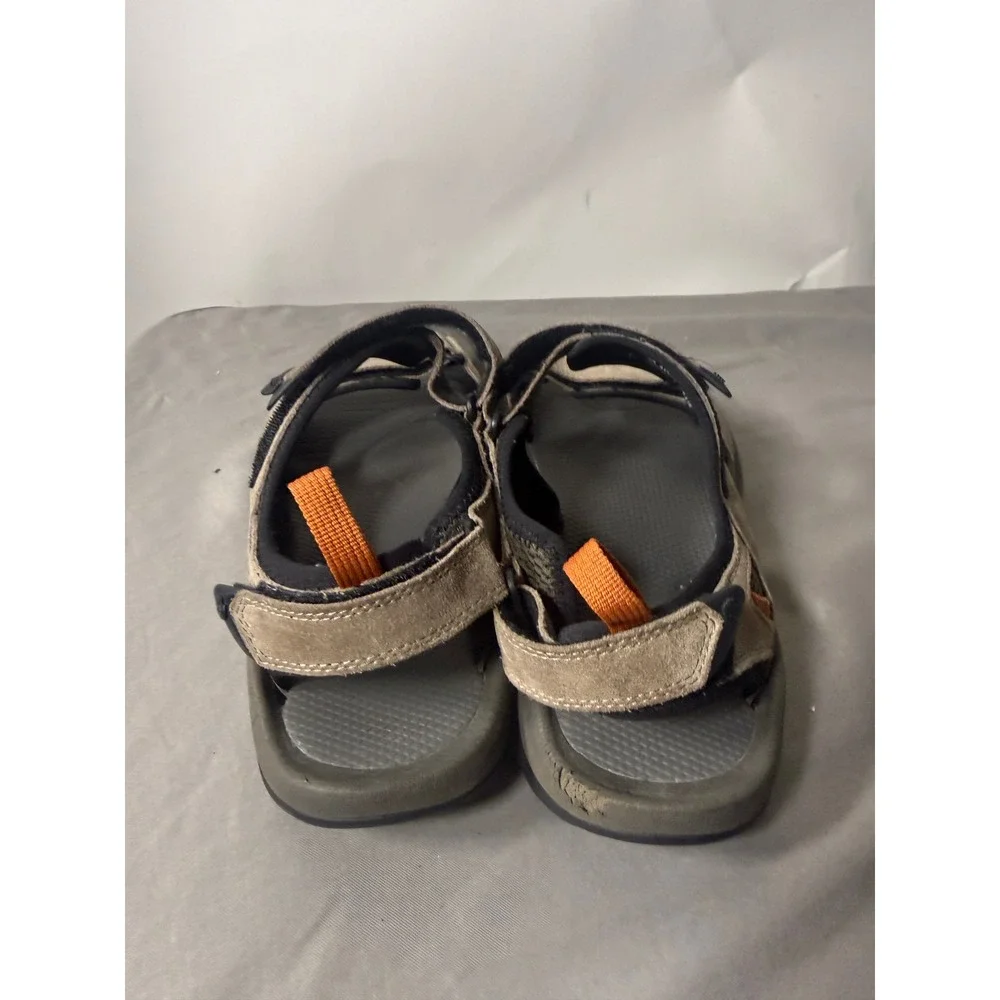 Teva Mens Size 11 Hiking Sandals Tan Olive Green Suede Strappy Outdoor Shoes